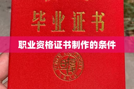 满城职业资格证书制作的条件