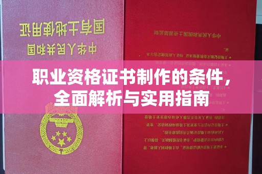 满城职业资格证书制作的条件，全面解析与实用指南